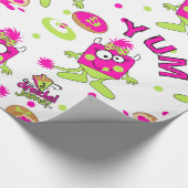 Cadeau Papier d'emballage de monstre rose de Dreidel (Coin)