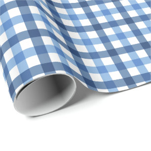 Cadeau Papier d'emballage de motif bleu et blanc de