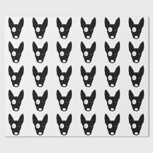 Cadeau Papier d'emballage de MOTIF de BULL-TERRIER (Plat)