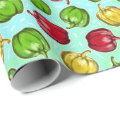 Cadeau Papier d'emballage de motif de paprikas (Coin rond)