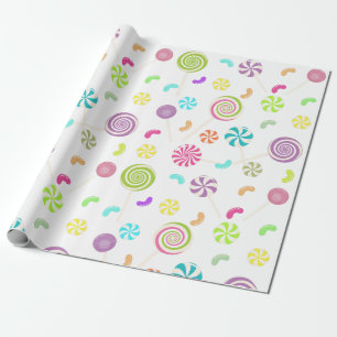 Cadeau Papier d'emballage de motif de sucrerie de lucette