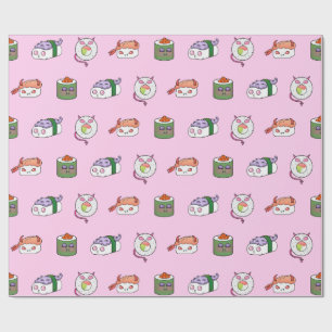 Cadeau Papier d'emballage de motif de sushi de Kawaii