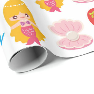 Cadeau Papier d'emballage de motif mignon de sirènes