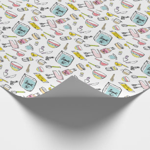 Cadeau Papier d'emballage de motif tiré par la main de