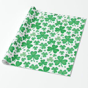 Cadeau Papier d'emballage de motif vert irlandais de
