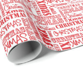 Cadeau Papier d'emballage de mots de Noël (1) (Coin rond)