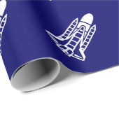 Cadeau Papier d'emballage de navette spatiale (Coin rond)