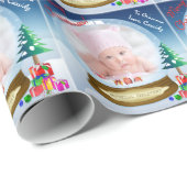 Cadeau Papier d'emballage de neige de globe de Noël fait (Coin rond)