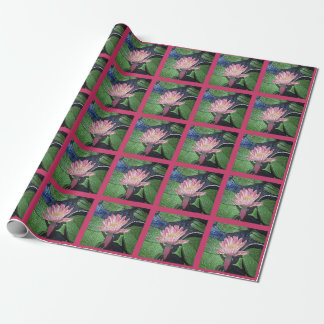 Cadeau Papier d'emballage de nénuphar de carrés roses de