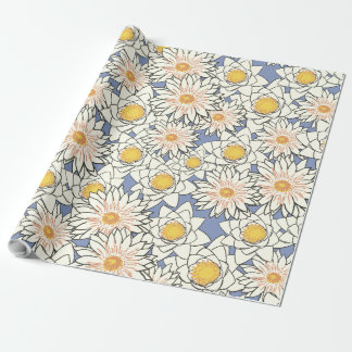Cadeau papier d'emballage de nénuphars