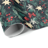Cadeau papier d'emballage de Noël (Coin rond)