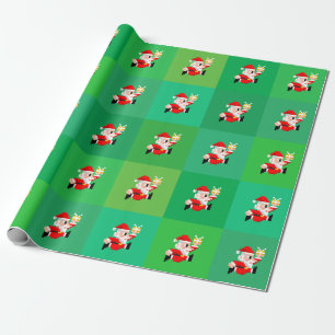 Cadeau papier d'emballage de Noël à 8 bits du père no