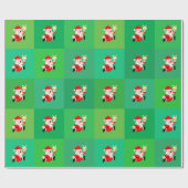 Cadeau papier d'emballage de Noël à 8 bits du père noël (Plat)