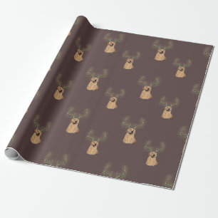Cadeau Papier d'emballage de Noël à bois de cerf Golden R