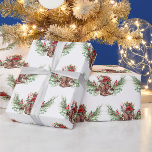 Cadeau Papier d'emballage de Noël à bottes de cow-boy