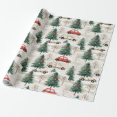 Cadeau Papier d'emballage de Noël à l'arbre lunaire (Déroulé)