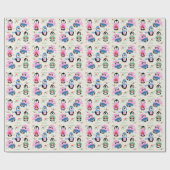 Cadeau Papier d'emballage de Noël à motif de manchots fes (Plat)