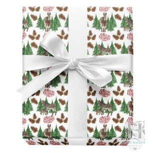 Cadeau Papier d'emballage de Noël Âne rustique