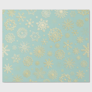 Cadeau Papier d'emballage de Noël Aqua & Sarcelle avec Ac