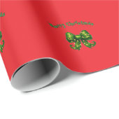 Cadeau Papier d'emballage de Noël Arc vert (Coin rond)