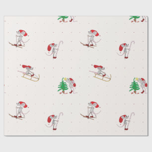 Cadeau Papier d'emballage de Noël aux souris fantaisistes