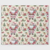 Cadeau Papier d'emballage de Noël avec Père Noël (Plat)