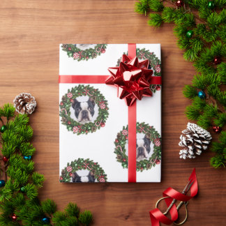 Cadeau Papier d'emballage de Noël avec photo de chien per