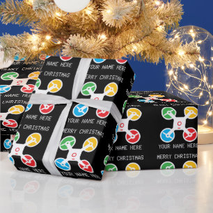 Cadeau Papier d'emballage de Noël avec silhouette de dron