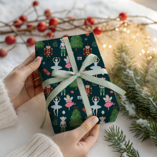 Cadeau Papier d'emballage de Noël Ballet Casse-Noisette