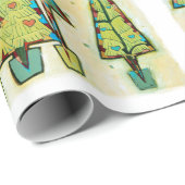 Cadeau Papier d'emballage de Noël blanc (Coin rond)