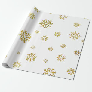 Cadeau Papier d'emballage de Noël blanc élégant et or