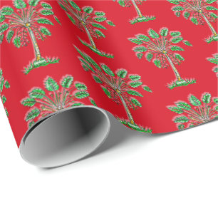 Cadeau Papier d'emballage de Noël Block Print Palmetto