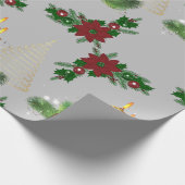 Cadeau Papier d'emballage de Noël Bougie dorée (Coin)