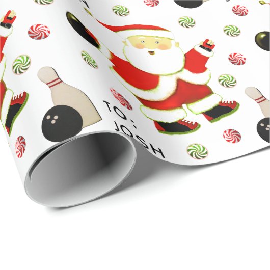 Cadeau Papier d'emballage de Noël Bowling (Coin rond)