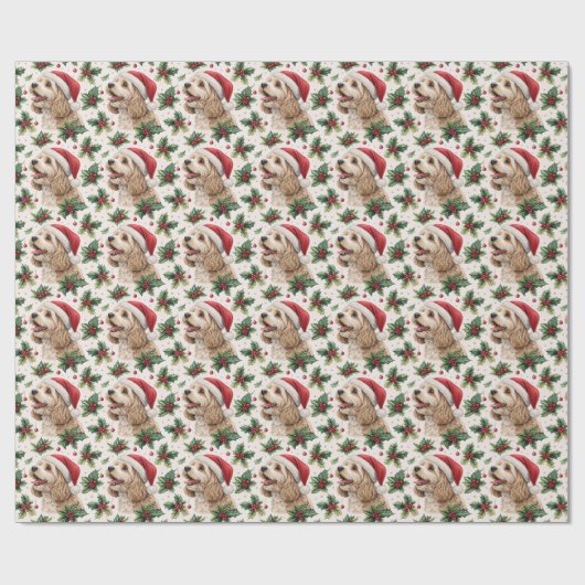 Cadeau Papier d'emballage de Noël Cavapoo (Plat)