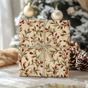 Cadeau Papier d'emballage de Noël Chat Vintage Traditionn