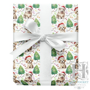 Cadeau Papier d'emballage de Noël Chien