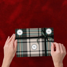 Papier d'emballage de Noël classique à carreaux Mo
