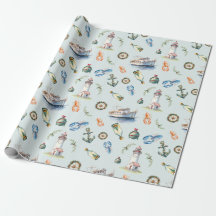 Papier d'emballage de Noël côtier joyeux