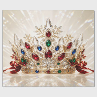 Cadeau Papier d'emballage de Noël Couronne en Joaillerie 