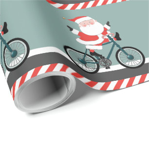 Cadeau Papier d'emballage de Noël cycliste