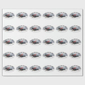 Cadeau Papier d'emballage de Noël d'art de chien de (Plat)