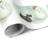 Cadeau Papier d'emballage de Noël d'art de chien de (Coin rond)