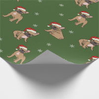 Papier d'emballage de Noël de bouledogue français