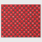 Cadeau Papier d'emballage de Noël de bouledogue français (Plat)