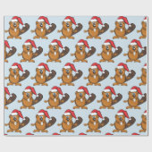 Cadeau Papier d'emballage de Noël de castor (Plat)