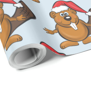 Cadeau Papier d'emballage de Noël de castor