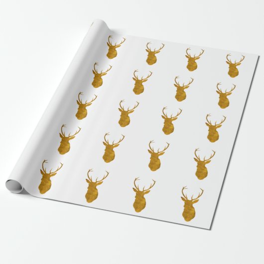 Cadeau papier d'emballage de Noël de cerfs communs de (Déroulé)