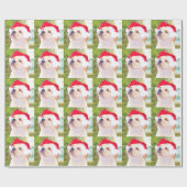 Cadeau Papier d'emballage de Noël de chiot de labrador (Plat)