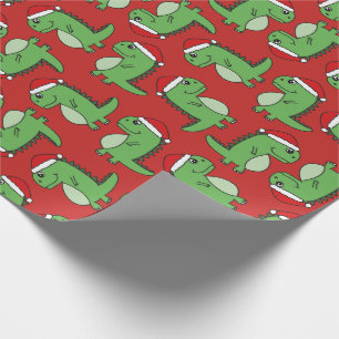 Cadeau Papier d'emballage de Noël de dinosaure mignon de